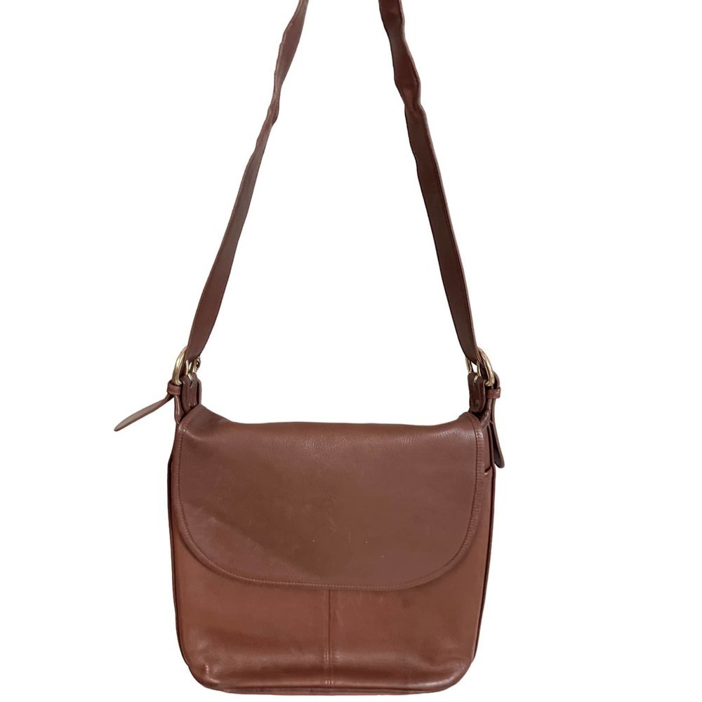 Vtg Cognac Brown Leather Coach Purse G5h-4115 Messenger Bag Crossbody